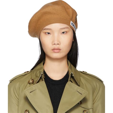 Burberry: Tan Merino Wool Logo Beret 